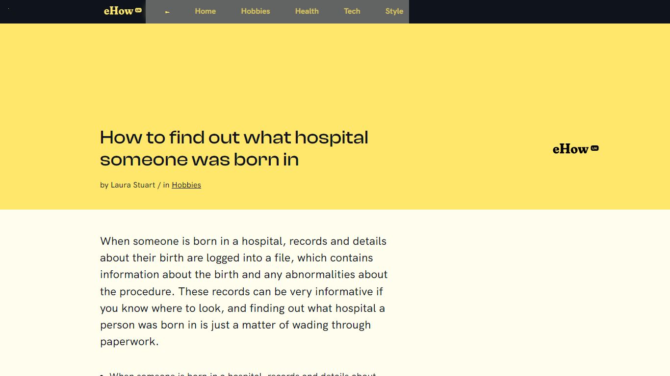 How to find out what hospital someone was born in | eHow UK